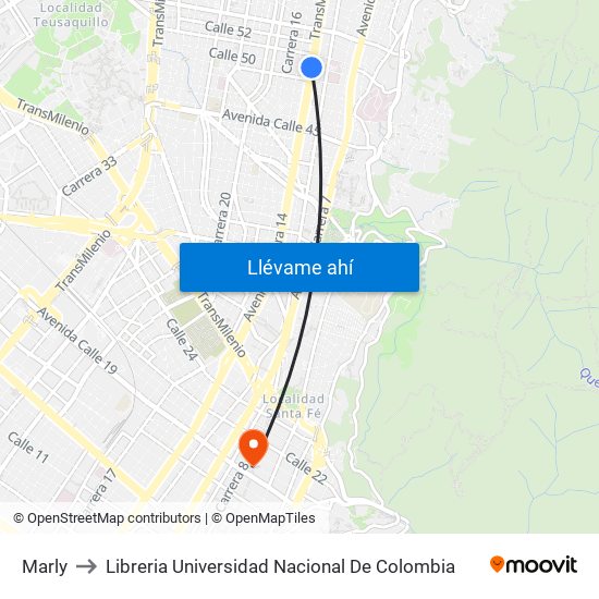 Marly to Libreria Universidad Nacional De Colombia map