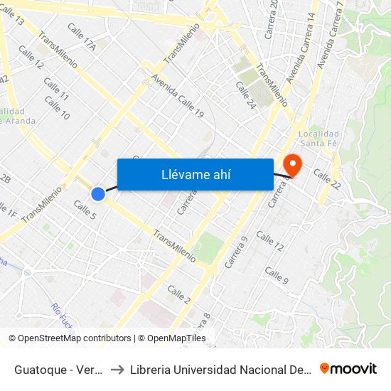 Guatoque - Veraguas to Libreria Universidad Nacional De Colombia map