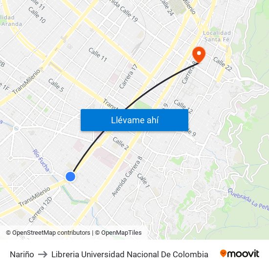 Nariño to Libreria Universidad Nacional De Colombia map