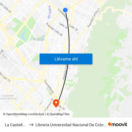 La Castellana to Libreria Universidad Nacional De Colombia map