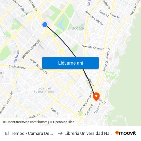 El Tiempo - Cámara De Comercio De Bogotá to Libreria Universidad Nacional De Colombia map