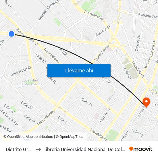 Distrito Grafiti to Libreria Universidad Nacional De Colombia map