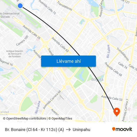 Br. Bonaire (Cl 64 - Kr 112c) (A) to Uninpahu map