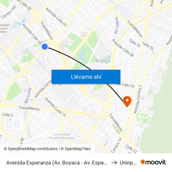 Avenida Esperanza (Av. Boyacá - Av. Esperanza) (A) to Uninpahu map