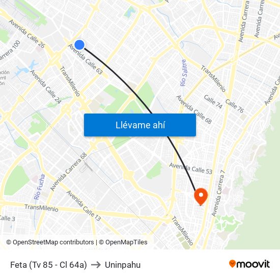 Feta (Tv 85 - Cl 64a) to Uninpahu map