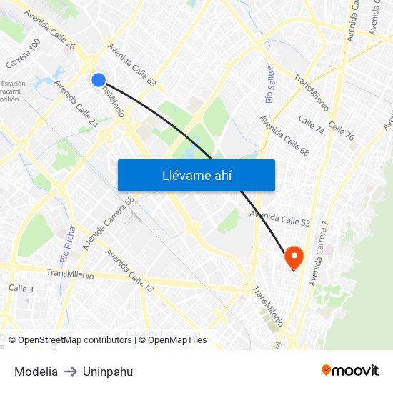 Modelia to Uninpahu map