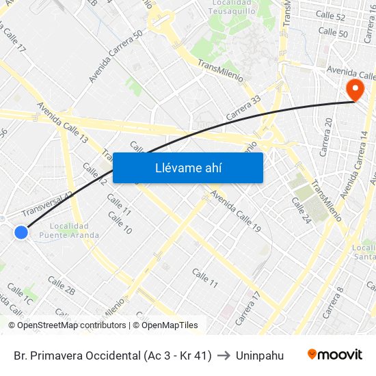 Br. Primavera Occidental (Ac 3 - Kr 41) to Uninpahu map