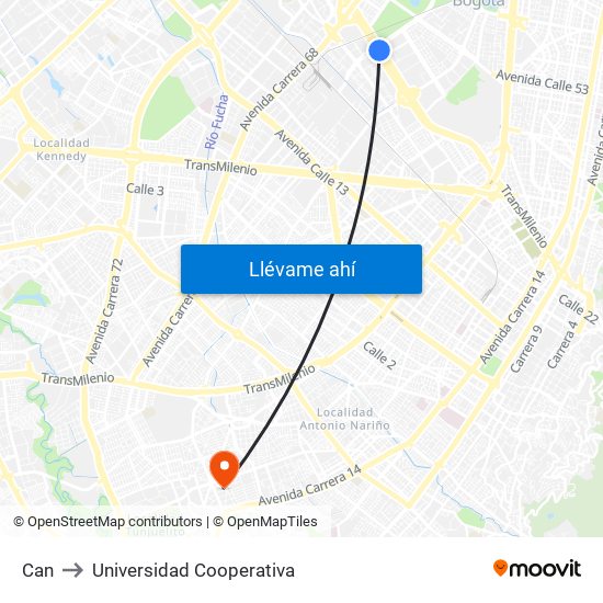 Can to Universidad Cooperativa map