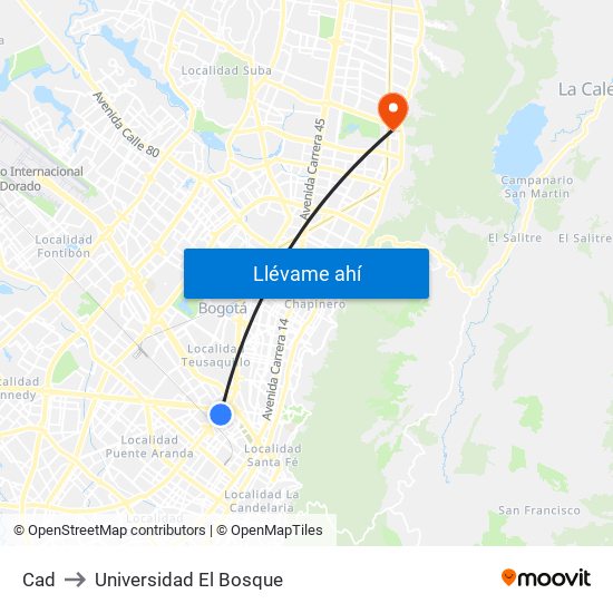 Cad to Universidad El Bosque map