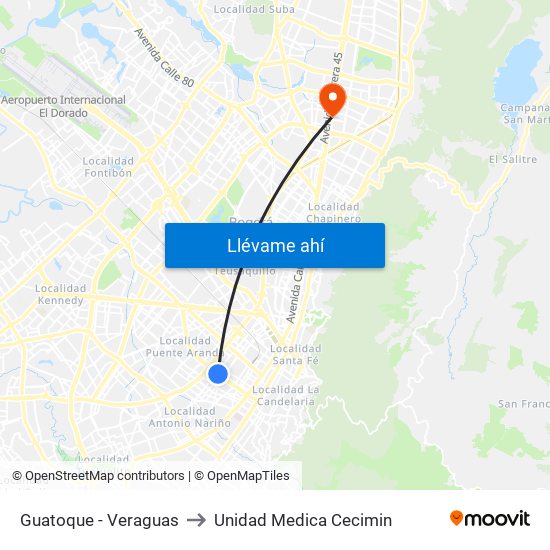 Guatoque - Veraguas to Unidad Medica Cecimin map