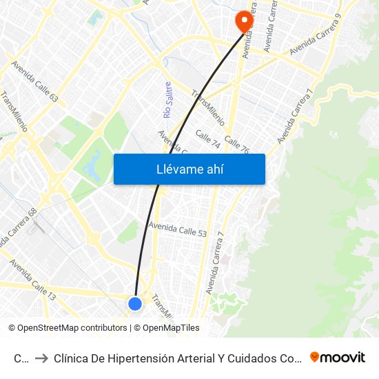 Cad to Clínica De Hipertensión Arterial Y Cuidados Coronarios - Chacc map