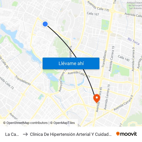 La Campiña to Clínica De Hipertensión Arterial Y Cuidados Coronarios - Chacc map