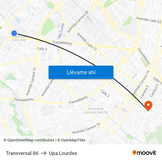 Transversal 86 to Upa Lourdes map