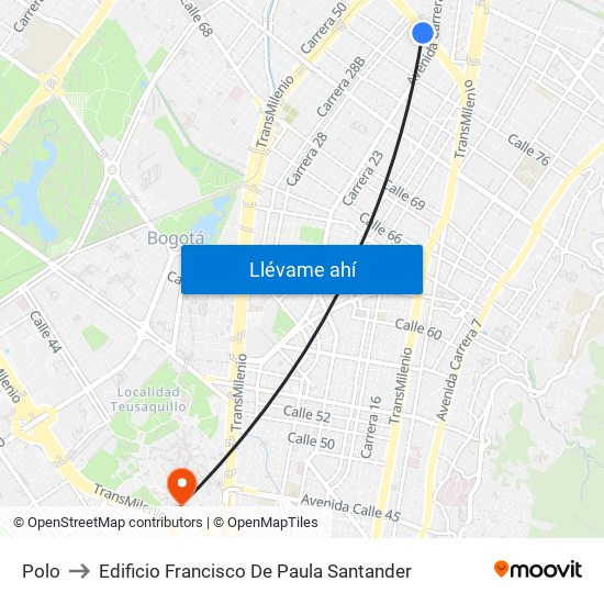 Polo to Edificio Francisco De Paula Santander map