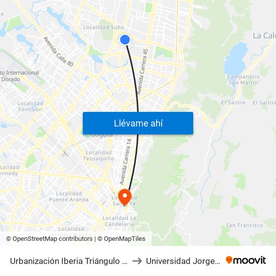 Urbanización Iberia Triángulo II (Av. Villas - Cl 130a) to Universidad Jorge Tadeo Lozano map