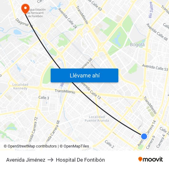 Avenida Jiménez to Hospital De Fontibón map