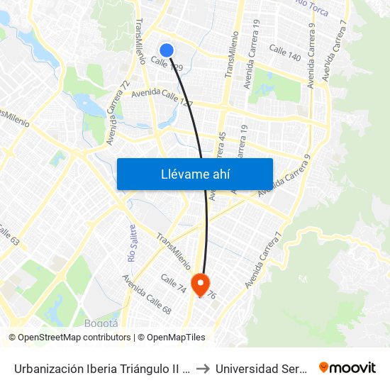 Urbanización Iberia Triángulo II (Av. Villas - Cl 130a) to Universidad Sergio Arboleda map