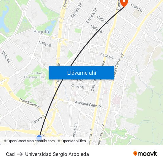 Cad to Universidad Sergio Arboleda map