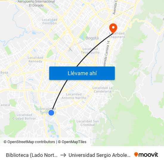 Biblioteca (Lado Norte) to Universidad Sergio Arboleda map