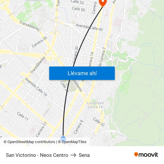 San Victorino - Neos Centro to Sena map