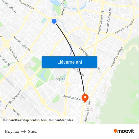 Boyacá to Sena map