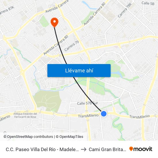 C.C. Paseo Villa Del Río - Madelena to Cami Gran Britalia map