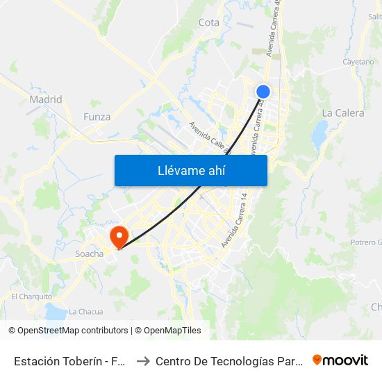 Estación Toberín - Foundever (Auto Norte - Cl 166) to Centro De Tecnologías Para La Construcción Y La Madera (Sena) map
