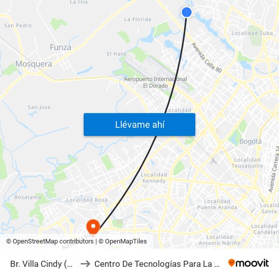 Br. Villa Cindy (Kr 156a - Cl 136a) to Centro De Tecnologías Para La Construcción Y La Madera (Sena) map