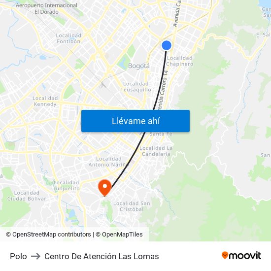 Polo to Centro De Atención Las Lomas map