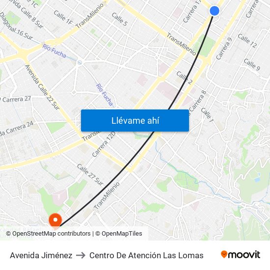 Avenida Jiménez to Centro De Atención Las Lomas map