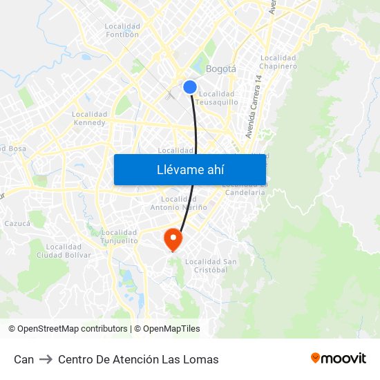 Can to Centro De Atención Las Lomas map