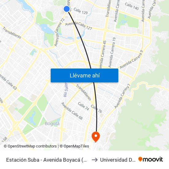 Estación Suba - Avenida Boyacá (Av. Boyacá - Cl 128a) to Universidad De La Salle map
