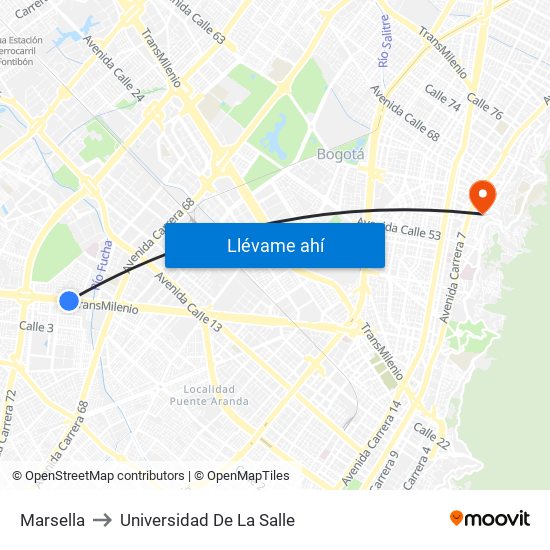 Marsella to Universidad De La Salle map