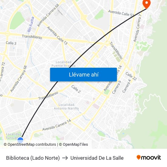 Biblioteca (Lado Norte) to Universidad De La Salle map