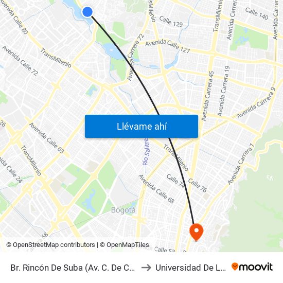 Br. Rincón De Suba (Av. C. De Cali - Kr 93) to Universidad De La Salle map