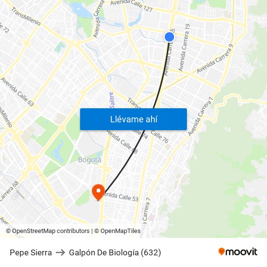 Pepe Sierra to Galpón De Biología (632) map