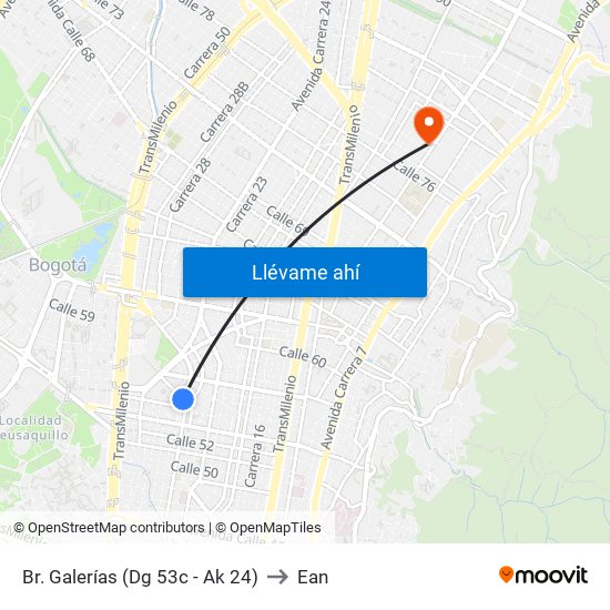 Br. Galerías (Dg 53c - Ak 24) to Ean map