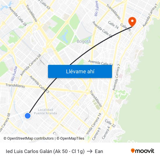 Ied Luis Carlos Galán (Ak 50 - Cl 1g) to Ean map