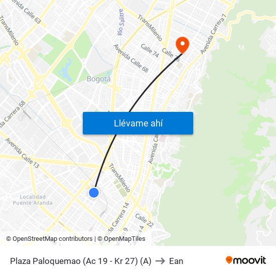 Plaza Paloquemao (Ac 19 - Kr 27) (A) to Ean map