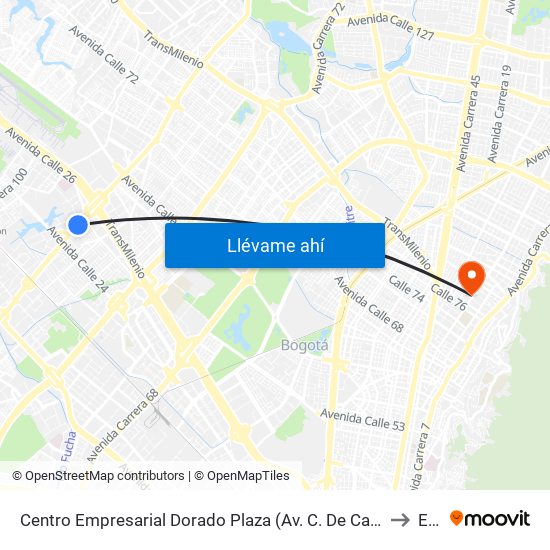 Centro Empresarial Dorado Plaza (Av. C. De Cali - Cl 25b) to Ean map