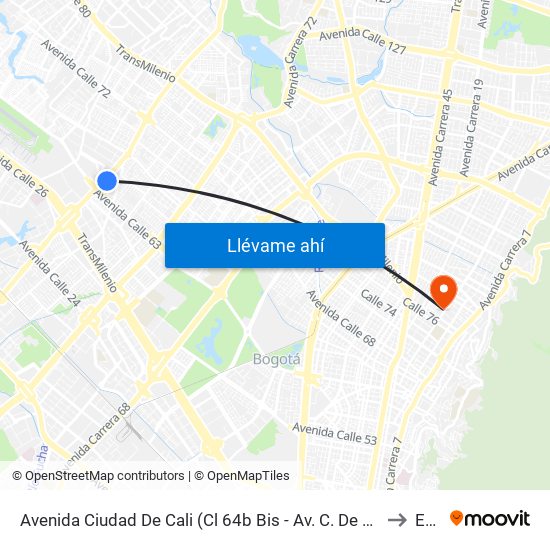 Avenida Ciudad De Cali (Cl 64b Bis - Av. C. De Cali) to Ean map