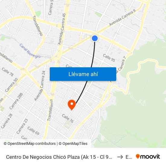 Centro De Negocios Chicó Plaza (Ak 15 - Cl 98) (A) to Ean map