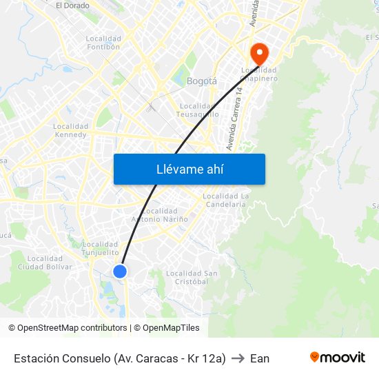 Estación Consuelo (Av. Caracas - Kr 12a) to Ean map