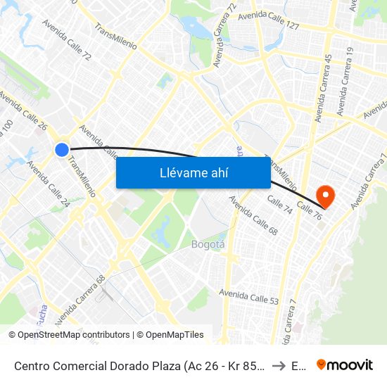 Centro Comercial Dorado Plaza (Ac 26 - Kr 85d) to Ean map