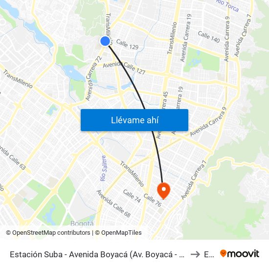 Estación Suba - Avenida Boyacá (Av. Boyacá - Cl 128a) to Ean map