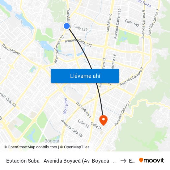 Estación Suba - Avenida Boyacá (Av. Boyacá - Cl 128b) to Ean map