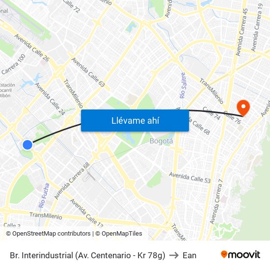 Br. Interindustrial (Av. Centenario - Kr 78g) to Ean map