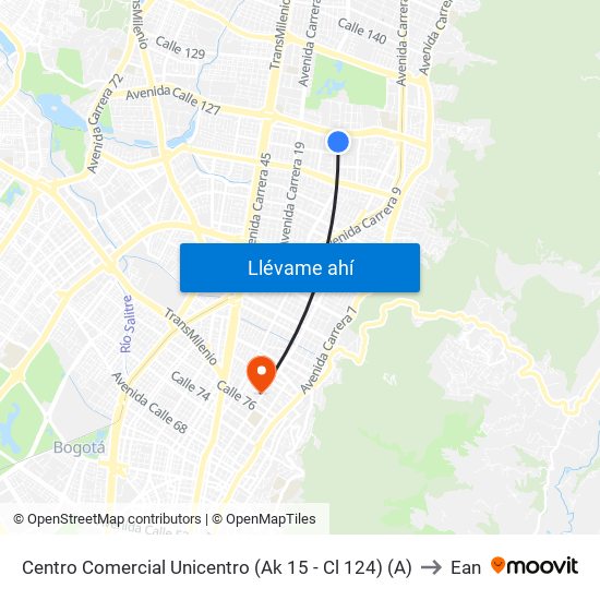 Centro Comercial Unicentro (Ak 15 - Cl 124) (A) to Ean map