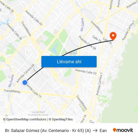 Br. Salazar Gómez (Av. Centenario - Kr 65) (A) to Ean map