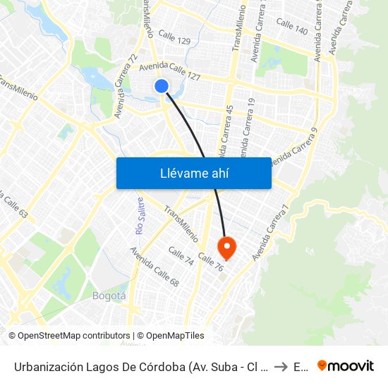 Urbanización Lagos De Córdoba (Av. Suba - Cl 120) to Ean map